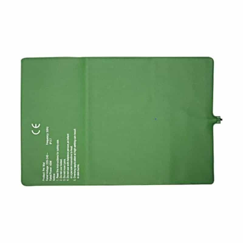 Image d'un tapis chauffant vert pour champignons, mesurant 35x20cm, conçu pour maintenir des conditions de température idéales pour la culture des champignons.