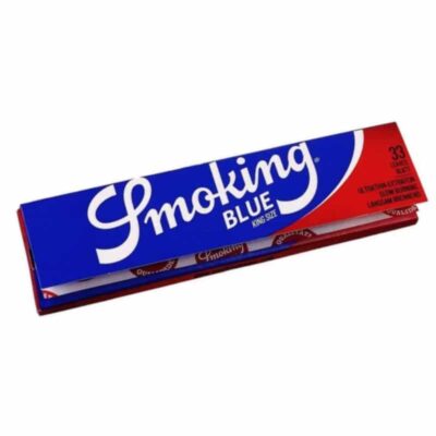 Image du papier à rouler Smoking Blue King Size, un choix populaire pour rouler des cigarettes ou d'autres produits à fumer, connu pour sa qualité fiable et son attrait classique.