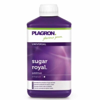 Une image du produit Sugar Royal de Plagron, un complément alimentaire pour les plantes, présentant l'emballage du produit et ses avantages potentiels pour une meilleure croissance et un meilleur développement des plantes.