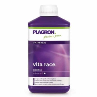 Image du produit Vita Race de Plagron, un complément nutritif pour les plantes, mettant en valeur l'emballage de la marque et son rôle dans la croissance et la vitalité des plantes.