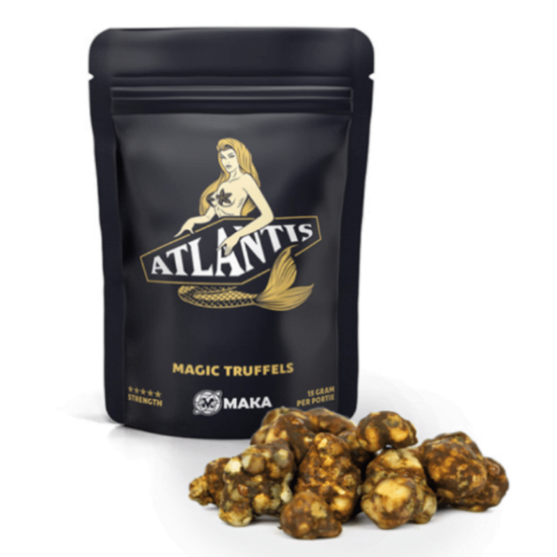 Image représentant les truffes magiques Atlantis, une variété bien connue de truffes magiques aux propriétés distinctives et aux effets psychédéliques potentiels.