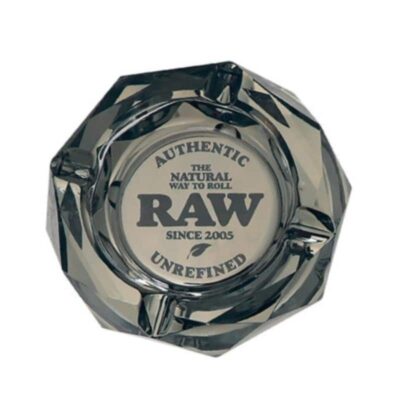 Cendrier en verre RAW ( Dark Side) : Un cendrier en verre élégant de RAW, parfait pour tous les fumeurs.